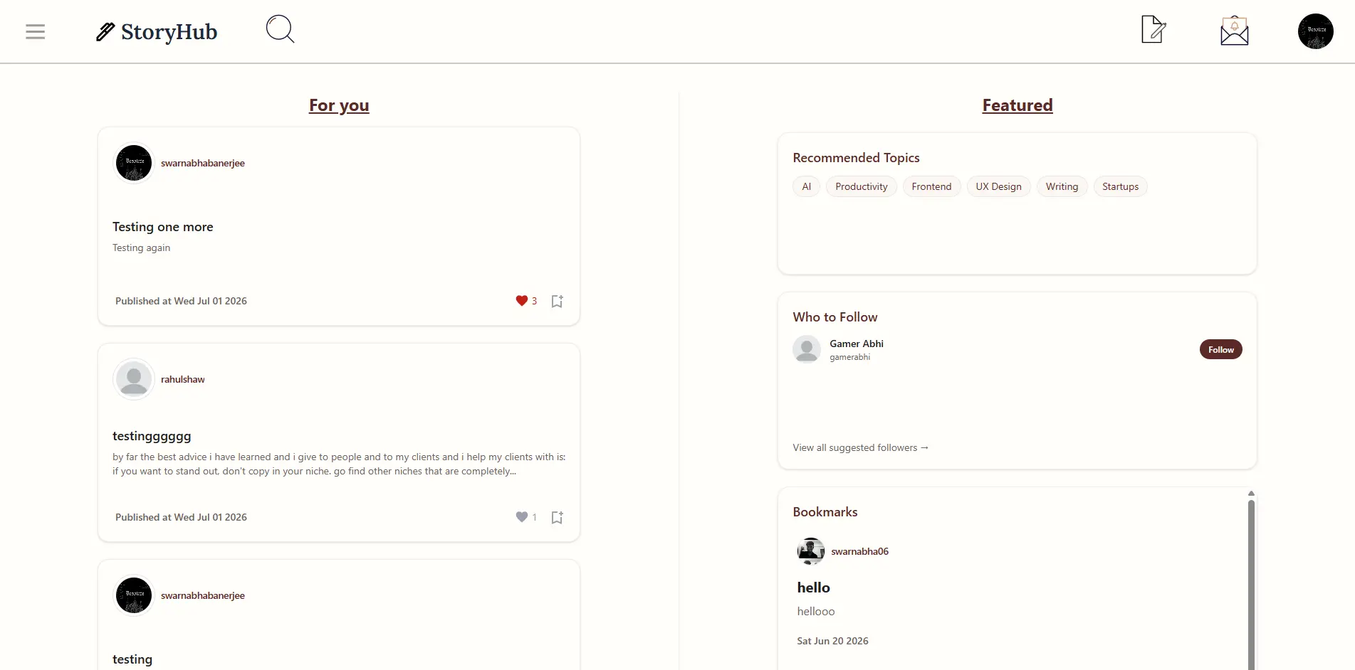 StoryHub project overview